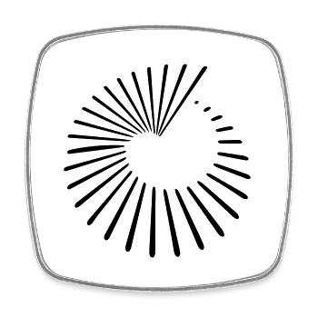 Motif de lignes en spirale de trou de cœur - Magnet carré - blanc - Devant
