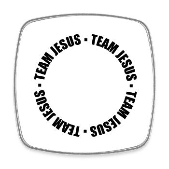 Texte de l’anneau Jésus - Magnet carré - blanc - Devant