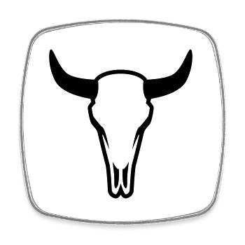 Cow Bull Skull - Square fridge magnet - white - Front