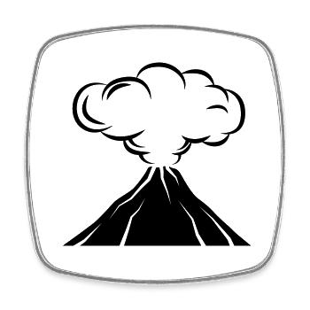 Vulkan icon symbol - Viereckiger Kühlschrankmagnet - Weiß - Vorne