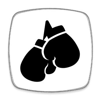 Symbole des gants de boxe - Magnet carré - blanc - Devant