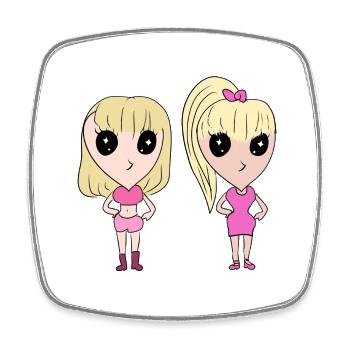 friendship friends - Square fridge magnet - white - Front