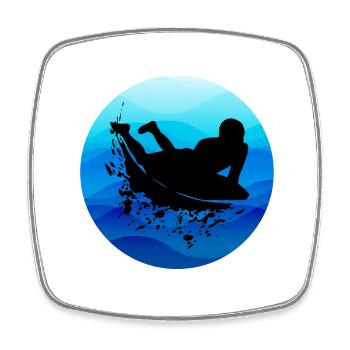 Bodyboard Bodyboarder Surf Sea Water Sport - Magnet carré - blanc - Devant
