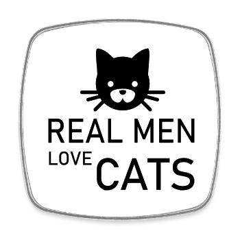Cat Katze - Square fridge magnet - white - Front