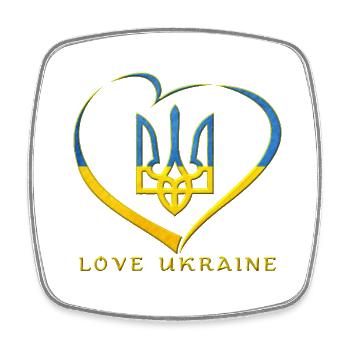 Ukraine -love - Square fridge magnet - white - Front