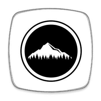 Mountains mountains icon - Square fridge magnet - white - Front