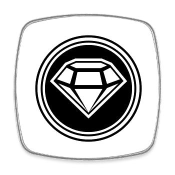 Diamond Icon Silhouette - Square fridge magnet - white - Front