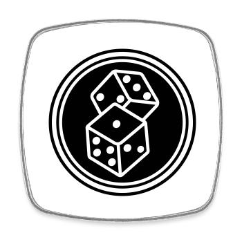 Dice Casino Symbol - Square fridge magnet - white - Front