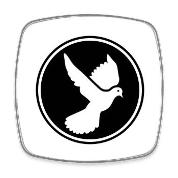 Dove symbol - Square fridge magnet - white - Front