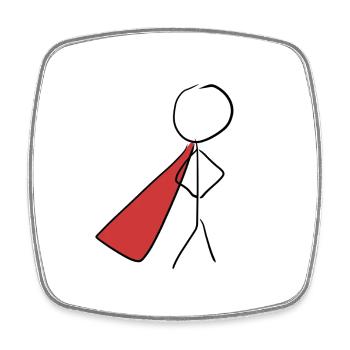 hero superhero - Square fridge magnet - white - Front