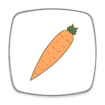 carrot vegetables - Square fridge magnet - white - Front