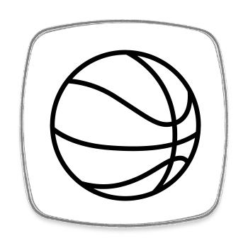 Basketball - Viereckiger Kühlschrankmagnet - Weiß - Vorne