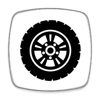 Reifen tuning - Viereckiger Kühlschrankmagnet - Weiß - Vorne
