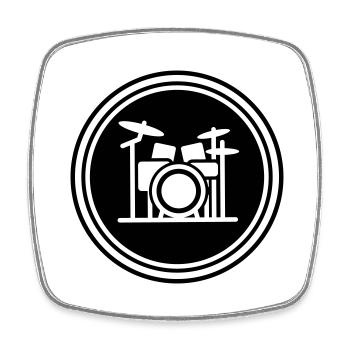 Percussion - Magnet carré - blanc - Devant