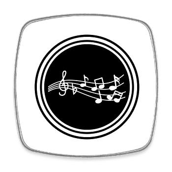 Musiknoten zeichen - Viereckiger Kühlschrankmagnet - Weiß - Vorne