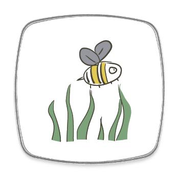 environnement des abeilles - Magnet carré - blanc - Devant
