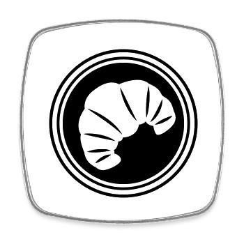 Croissant icon - Square fridge magnet - white - Front