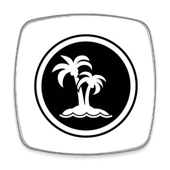 palme insel symbol - Viereckiger Kühlschrankmagnet - Weiß - Vorne