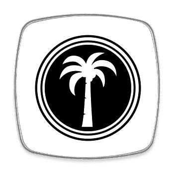 symbole de la paume - Magnet carré - blanc - Devant