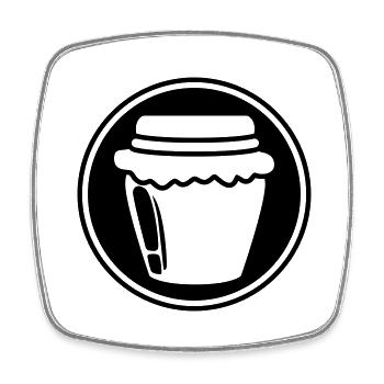Honig Marmelade symbol - Viereckiger Kühlschrankmagnet - Weiß - Vorne