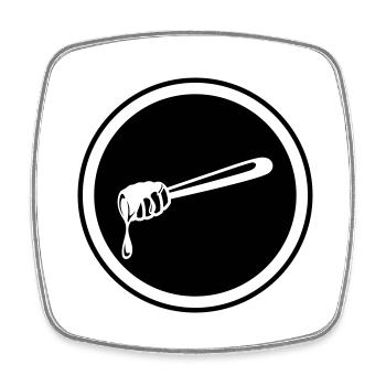 Symbole de ciseau en bâton apiculteur - Magnet carré - blanc - Devant