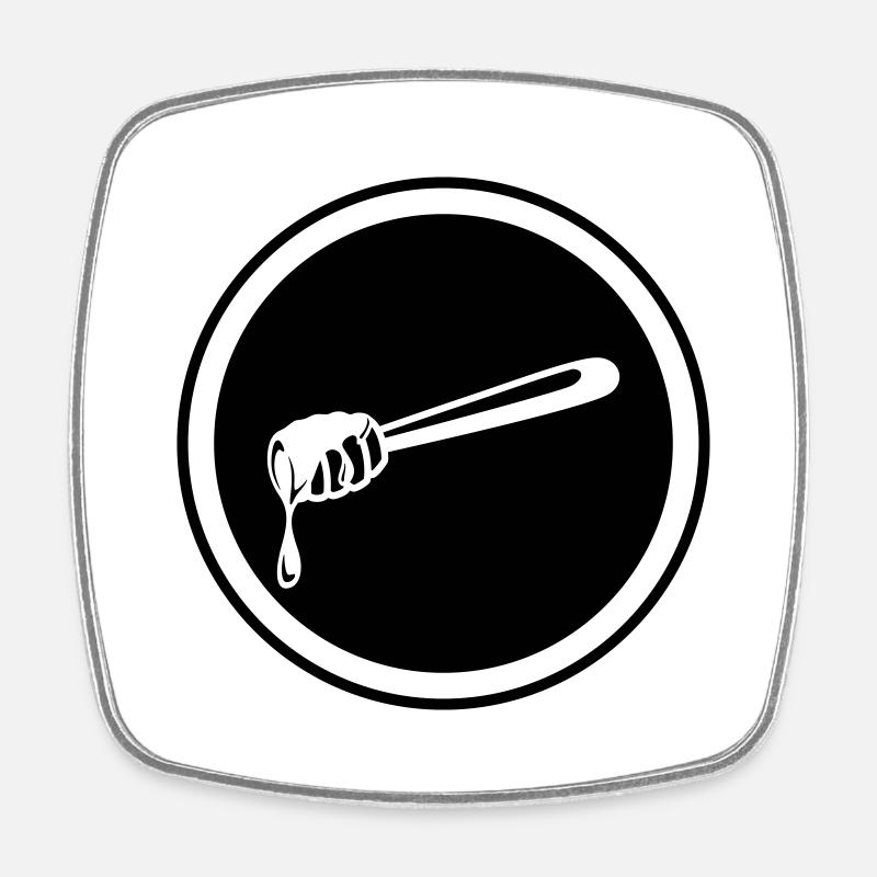 Symbole de ciseau en bâton apiculteur - Magnet carré - blanc