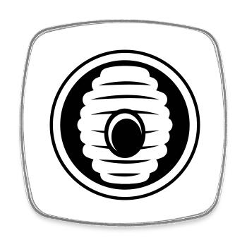 Abeille Icon miel - Magnet carré - blanc - Devant