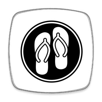 Flip-flops icon - Square fridge magnet - white - Front