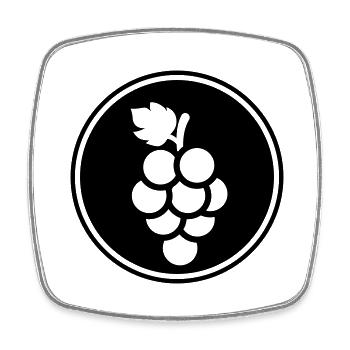 grapes - Square fridge magnet - white - Front