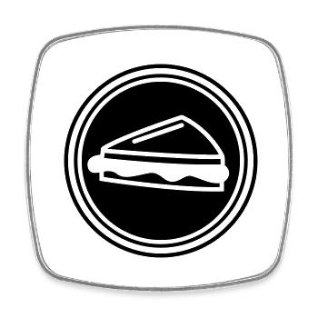 Sandwich - Square fridge magnet - white - Front