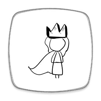 crown queen purple symbol princess woman - Square fridge magnet - white - Front