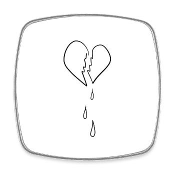 heart broken lovesickness pain pain - Square fridge magnet - white - Front