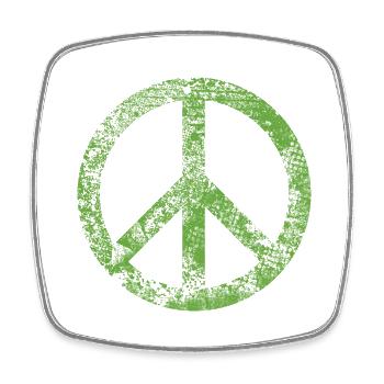 Peace Sign Pacifist Peace Harmony Grunge Used - Square fridge magnet - white - Front
