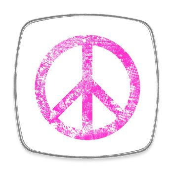 Peacezeichen Pazifist Frieden Harmonie Grunge Used - Viereckiger Kühlschrankmagnet - Weiß - Vorne