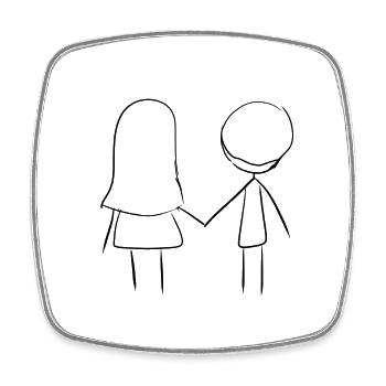chers couples de la Saint-Valentin - Magnet carré - blanc - Devant