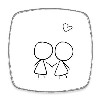 dear team lovers crown couple couples - Square fridge magnet - white - Front