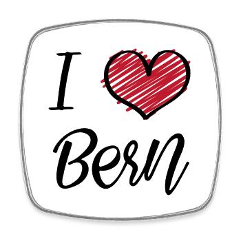 I Love Bern - Viereckiger Kühlschrankmagnet - Weiß - Vorne