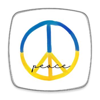 KATMA - PEACE - UKRAINE - Viereckiger Kühlschrankmagnet - Weiß - Vorne