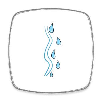 line drops water stroke symbol - Square fridge magnet - white - Front