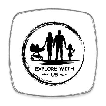 Explorez avec nous 4 [Équipe familiale] - Magnet carré - blanc - Devant