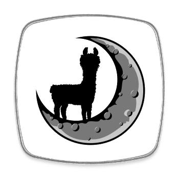 Moon Lama Silhouette - Square fridge magnet - white - Front