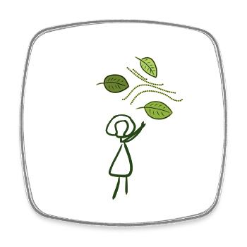 feuilles de vent feuille nature conservation nature vert - Magnet carré - blanc - Devant