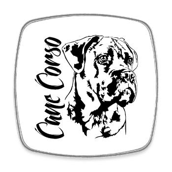 CANE CORSO Portrait Dog Dogs - Square fridge magnet - white - Front