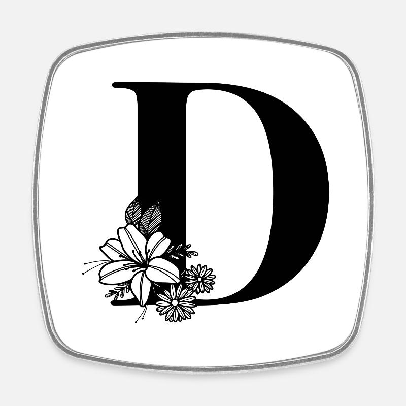 Point D - Square fridge magnet - white