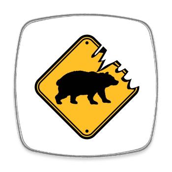Shield Bear Danger to Life - Square fridge magnet - white - Front