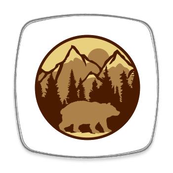Ours de la forêt des montagnes - Magnet carré - blanc - Devant