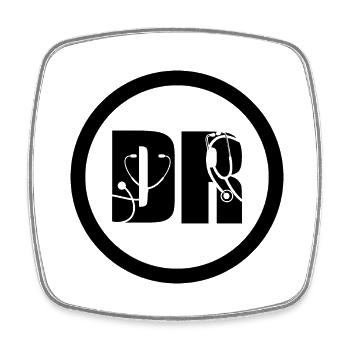 Docteur - Magnet carré - blanc - Devant
