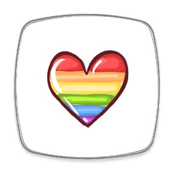 rainbow lgbt love heart symbol - Square fridge magnet - white - Front