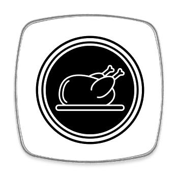 Chicken icon symbol - Square fridge magnet - white - Front