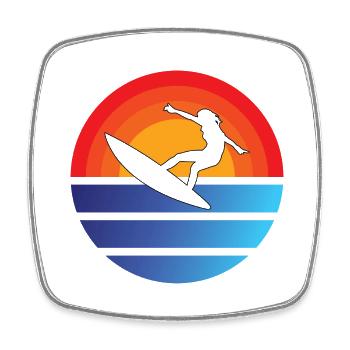 surf surf surfer cadeau planche de surf - Magnet carré - blanc - Devant